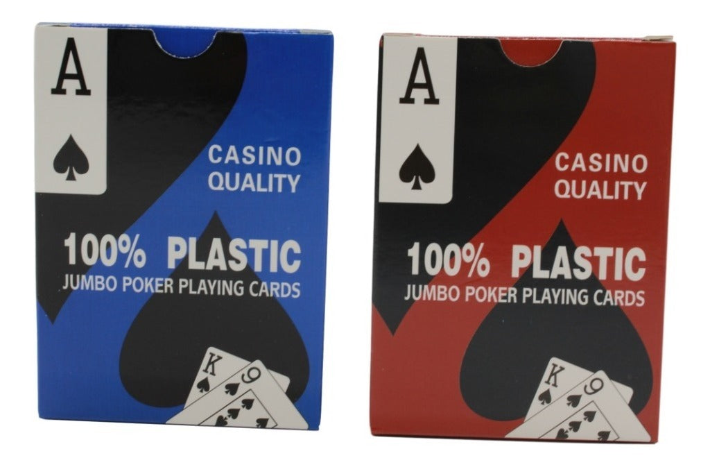 Set 12 Paquetes Cartas Barajas Jumbo Naipes Poker 2 Colores