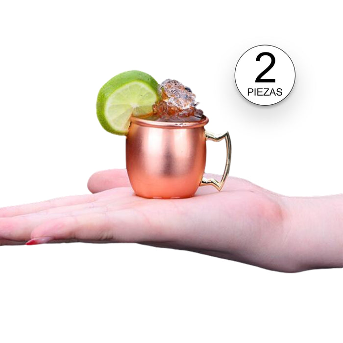 Taza Vaso 60 Ml Cobre Moscow Mule Coctel Acero 2 Piezas