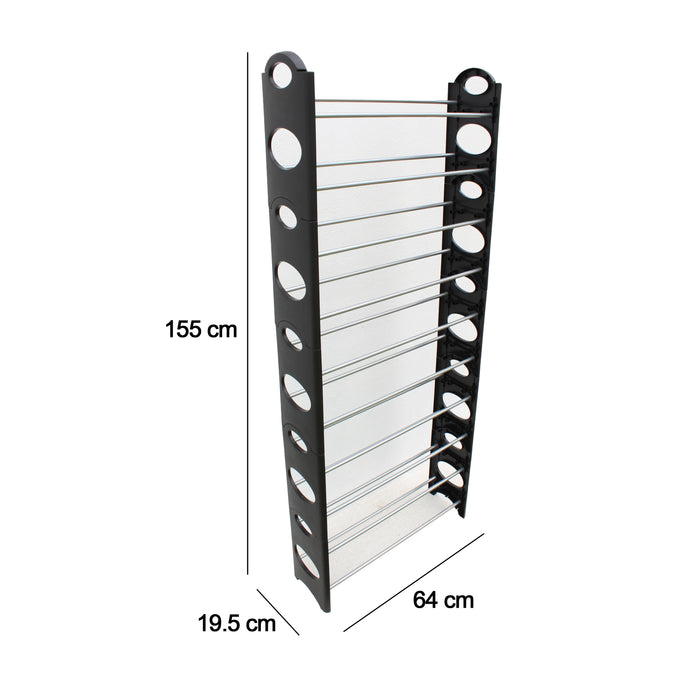 Zapatera Organizador Rack 10 Niveles Facil De Armar 30 Pares Zapatos Modular