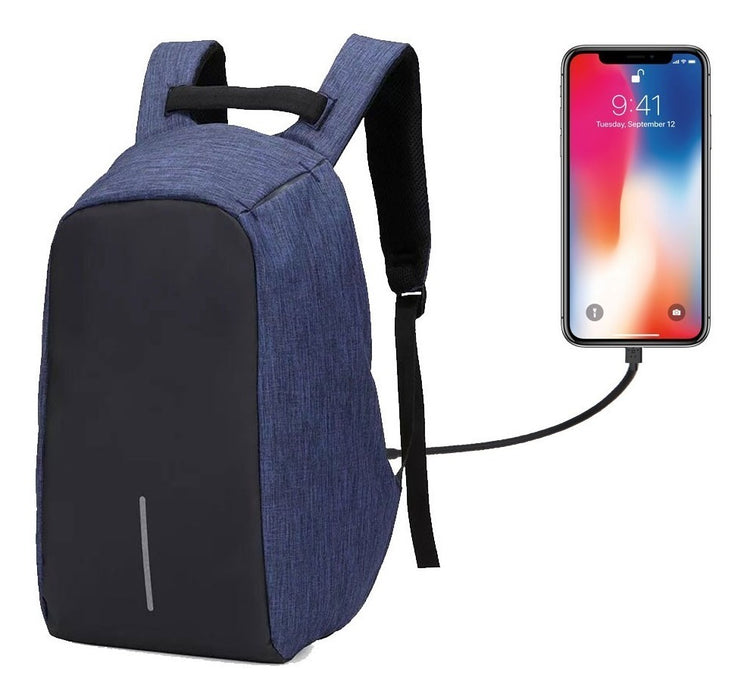 Mochila Backpack Antirobo Impermeable Puerto Usb Laptop Cierre Oculto