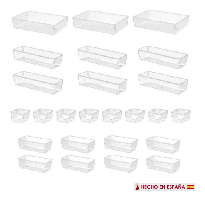 Kit 25 Pzas Organizador Plastico Cajones Oficina Varios