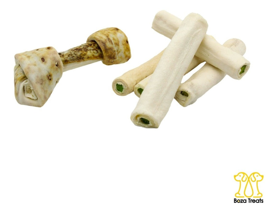 Hueso Perforado Con Rollos Dental O Tocino Premio Carnaza