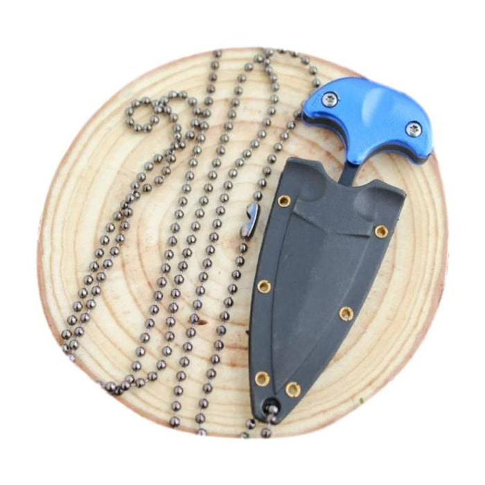 Cuchillo Navaja Collar Mini Táctico Para Defensa Personal