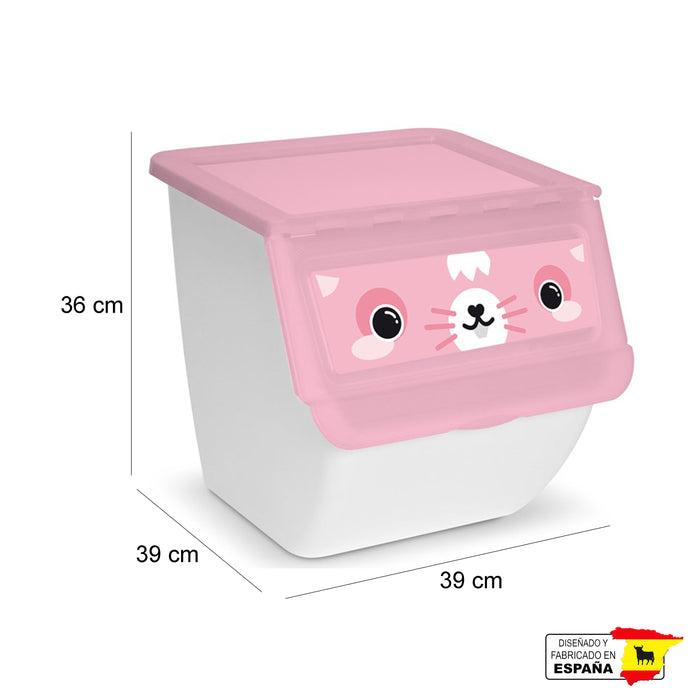 Caja Contenedor Apilable Multiusos Infantil Niño Español 36l