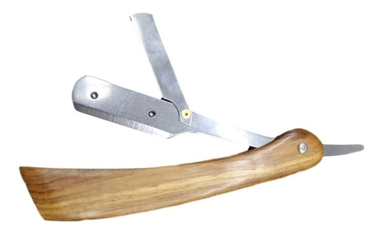 Porta Navaja Barbero Acero Inoxida Madera Peluquero C/ Envio