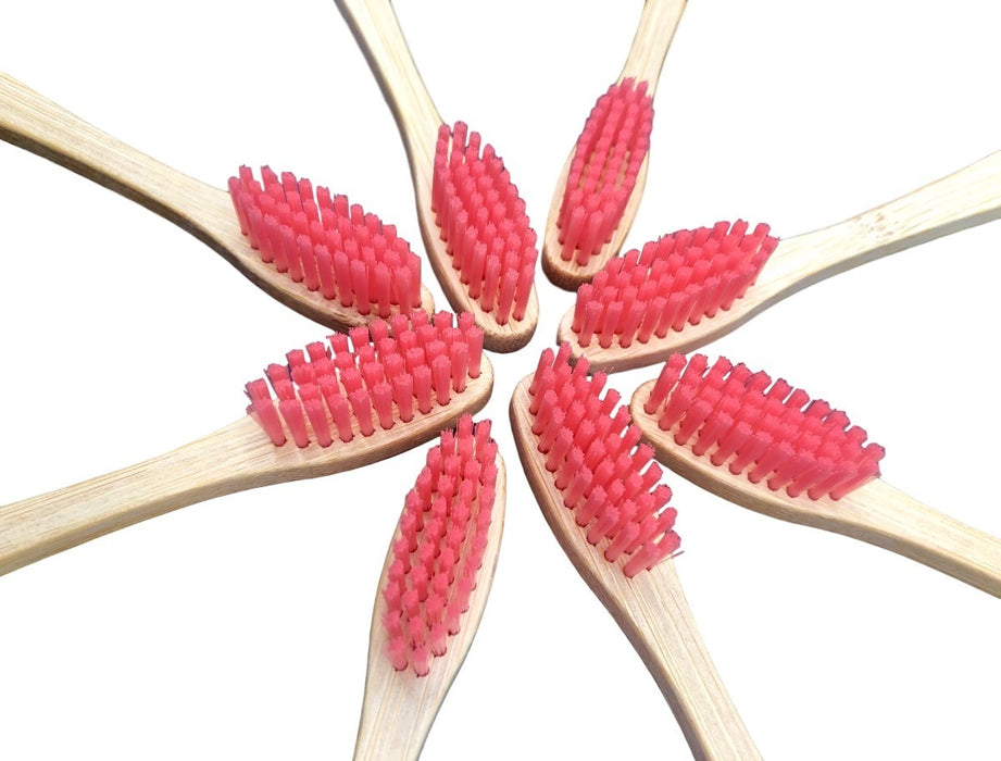 Paquete 100 Cepillo Dientes Bambú Adulto Biodegradable Media