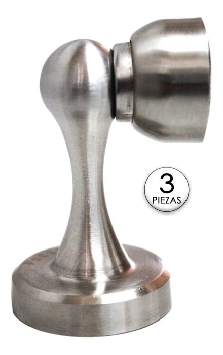Tope De Piso Para Puerta Imán Acero Inoxidable 3 Pzas