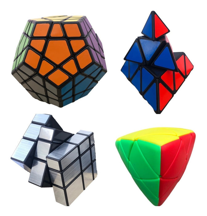 Paquete 4 Cubo Figuras Varias Magico Rubik Regalo Con Envio