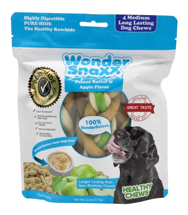 Carnaza Perro Wonder Snaxx Saborizadas 4pzas Premios Trenza