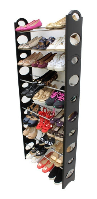 Zapatera Organizador Rack 10 Niveles Facil De Armar 30 Pares Zapatos Modular