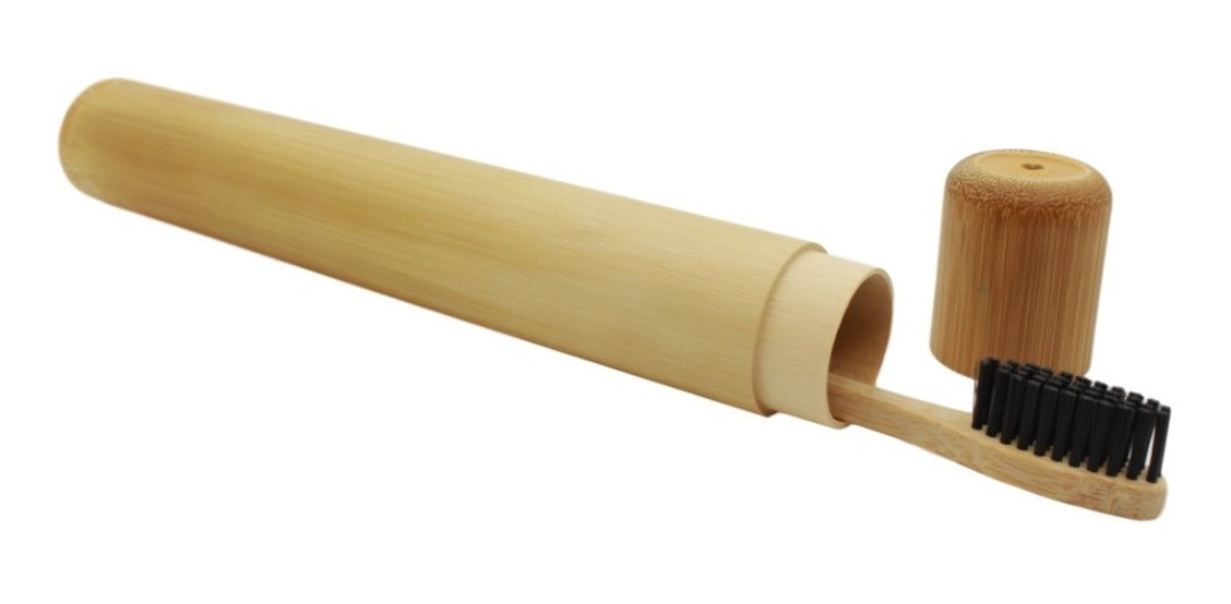 Estuche Con Cepillo De Dientes Bambu Natural Ecologico