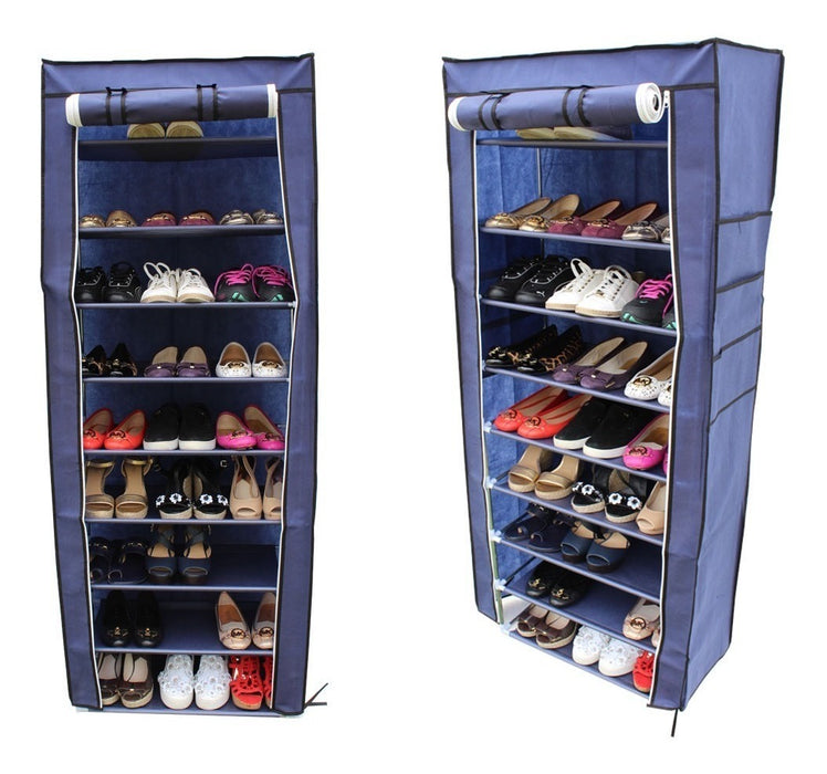 Zapatera 9 Niveles Armable Funda De Tela Ecologica Hasta 33 Pares Varios Colores