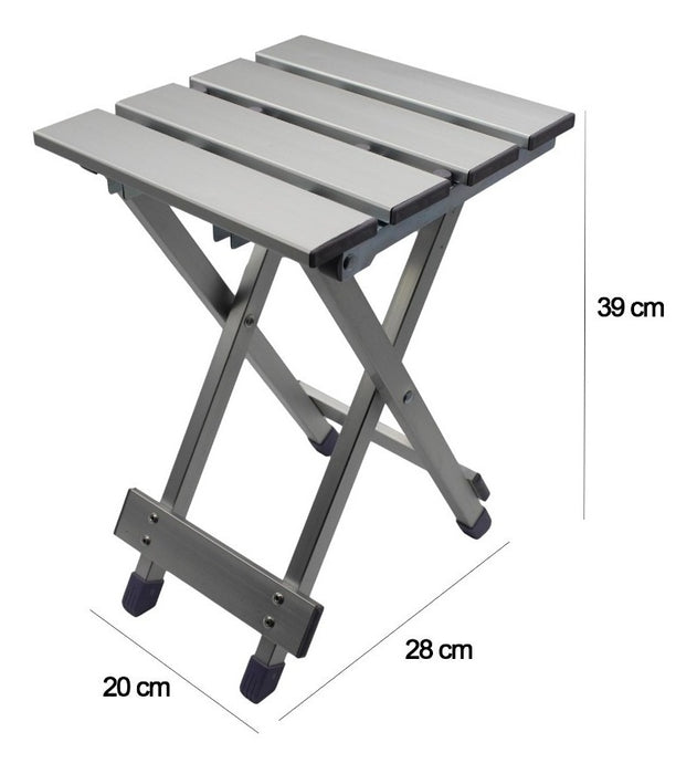 Banco Plegable Portátil Aluminio Multi Usos Campismo Filas