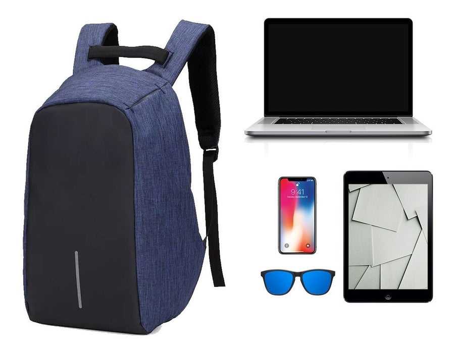 Mochila Backpack Antirobo Impermeable Puerto Usb Laptop Cierre Oculto