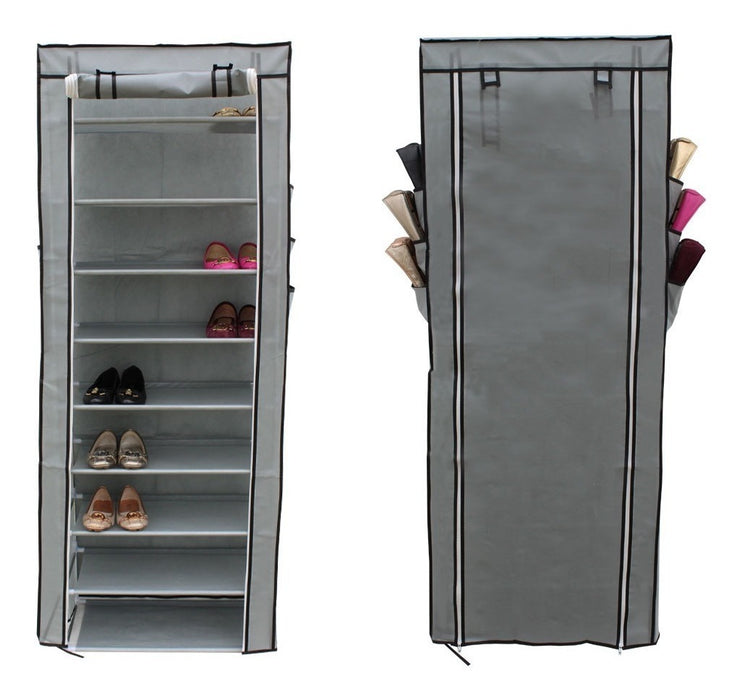 Zapatera 9 Niveles Armable Funda De Tela Ecologica Hasta 33 Pares Varios Colores