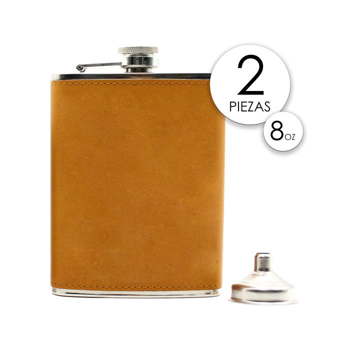 2 Pzas Licorera Ánfora 8oz Acero Inoxidable Cafe Regalo