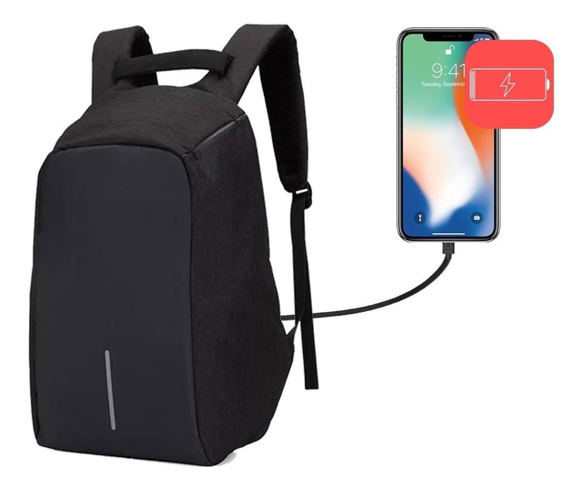Mochila Backpack Antirobo Impermeable Puerto Usb Laptop Cierre Oculto