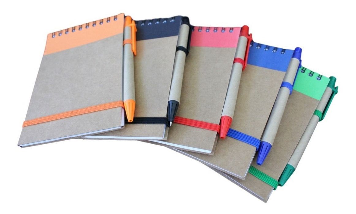 Libreta De Bolsillo Ecologica Expo Con Boligrafo 9.5 X 14.5 Cm 50 Hojas 50 Piezas