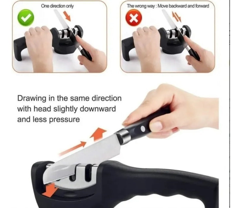 Afilador D Cuchillos Portátil 3 Etapas D Afilado Profesional