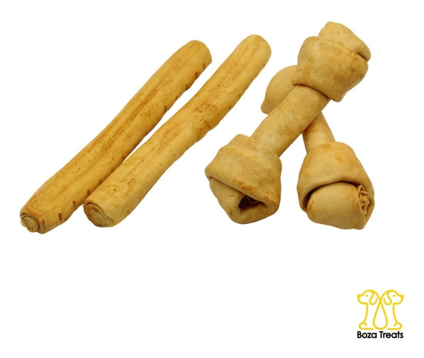 Combo 2 Nudos Huesos Y 2 Rollos D Pollo Y Res Premio Carnaza