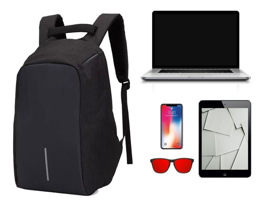 Mochila Backpack Antirobo Impermeable Puerto Usb Laptop Cierre Oculto