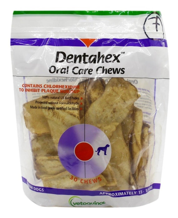 Carnaza Masticable Cuidado Oral Dentahex 30pzs Raza Mediana