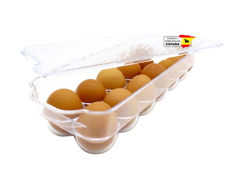 Huevera Tapa Estuche 14 Huevos Organizador BPA Free Española