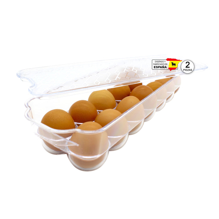 2 Hueveras Estuche 14 Huevos Organizador BPA Free Españolas