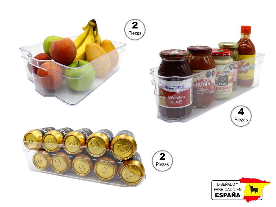 Kit 8 Pzas Organizador Frigo Contenedor Refrigerador Varios