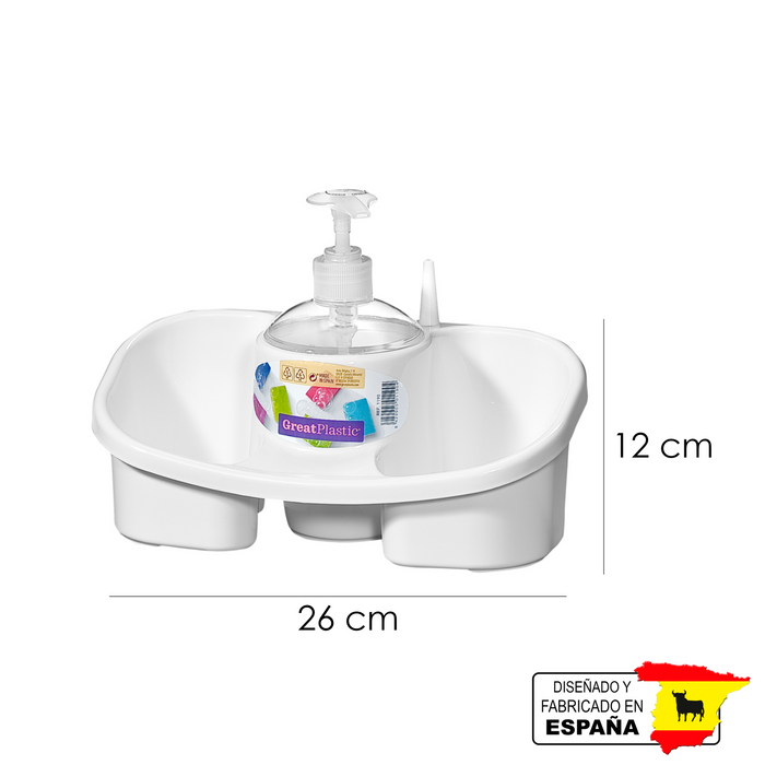 Porta Esponja Estropajero Dispensador Jabon Cocina Español