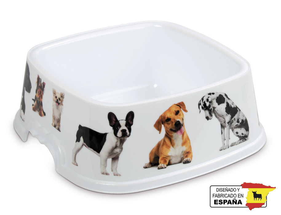 Comedero Plato Cuadrado Mascota Alimento Perro Gato 1.6 L