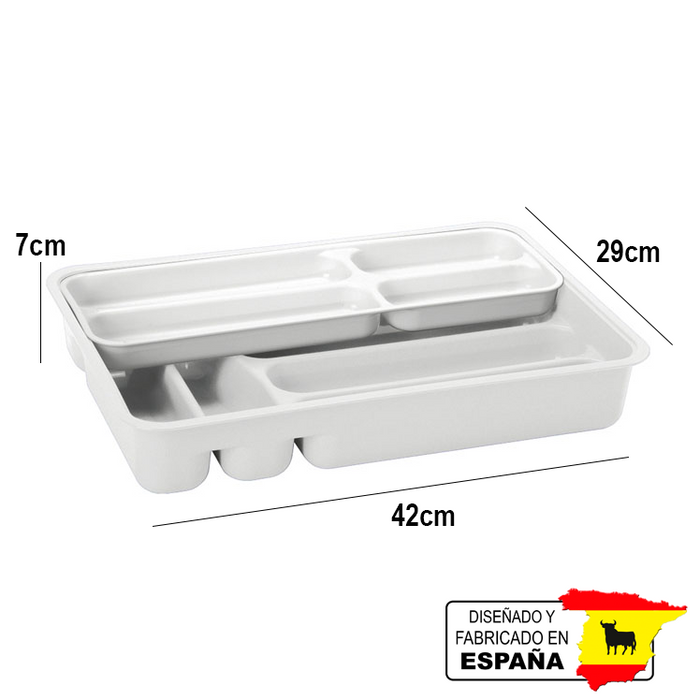 Cubertero Organizador de Cubiertos para Cajon Doble Español