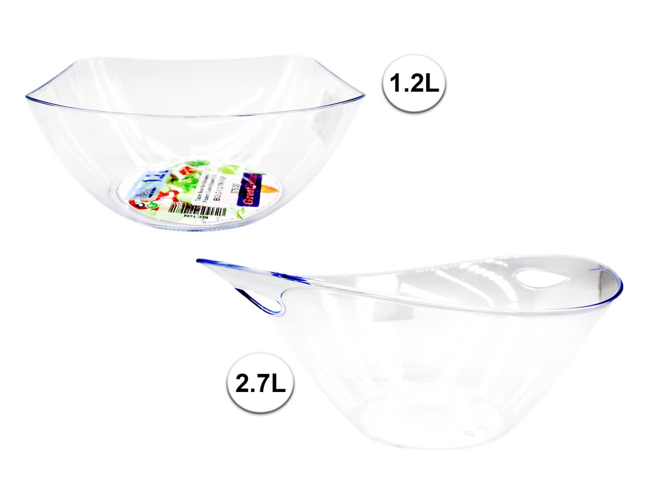 2 Tazon Bowl Bol Ensaladera Tritan Frutero Español 1.2+2.7l