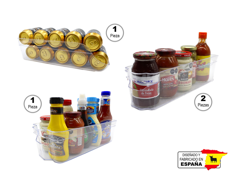 Kit 4 Pzas Organizador Frigo Contenedor Refrigerador Varios