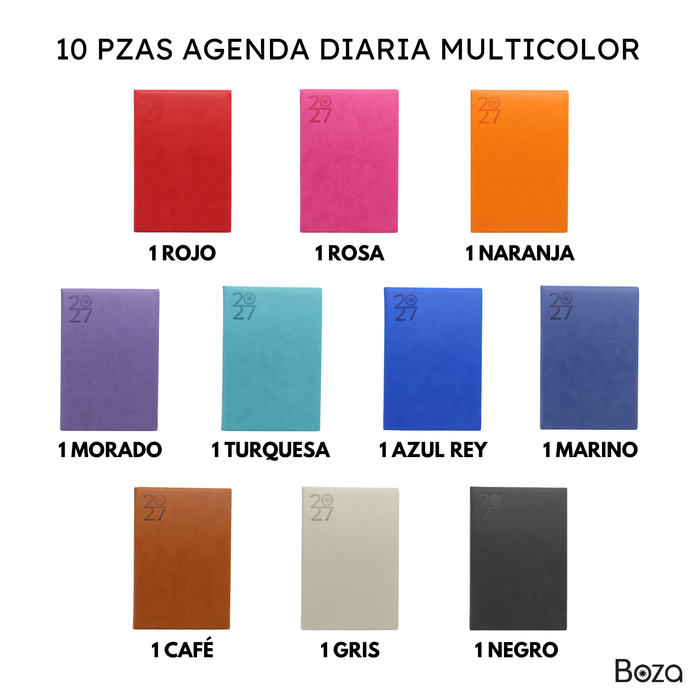 10 Pzas Agenda Boza Diaria 2027
