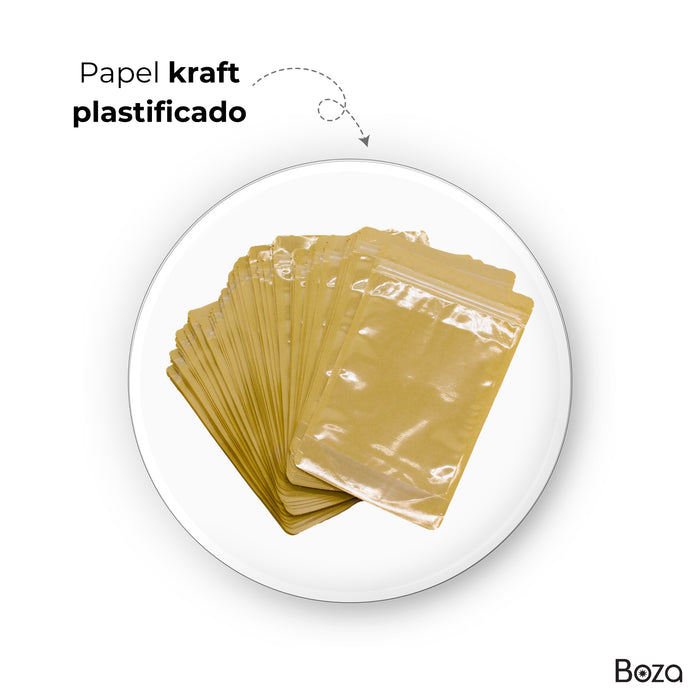 Bolsa Pouch Kraft Transparente