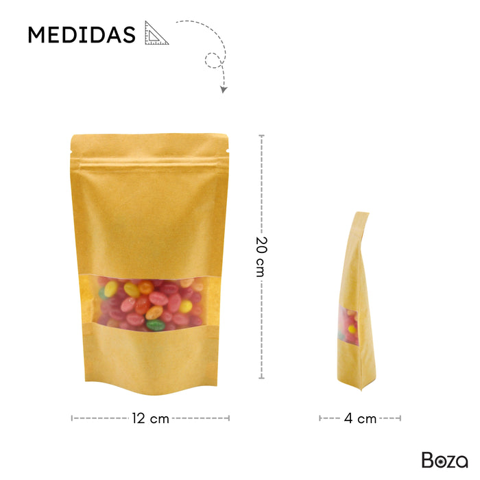 Bolsa Pouch Kraft Ventana