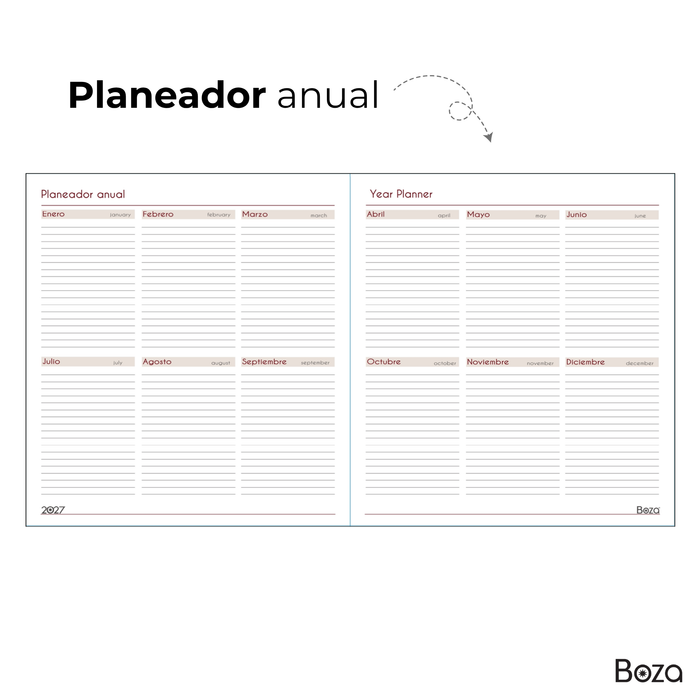 Agenda Boza Grabada Semanal 2027