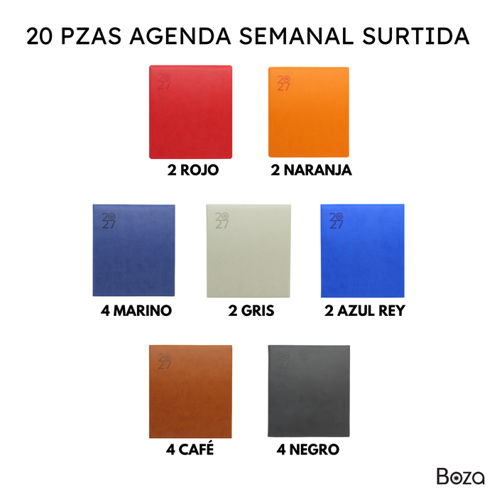 20 Pzas Agenda Boza Semanal 2027