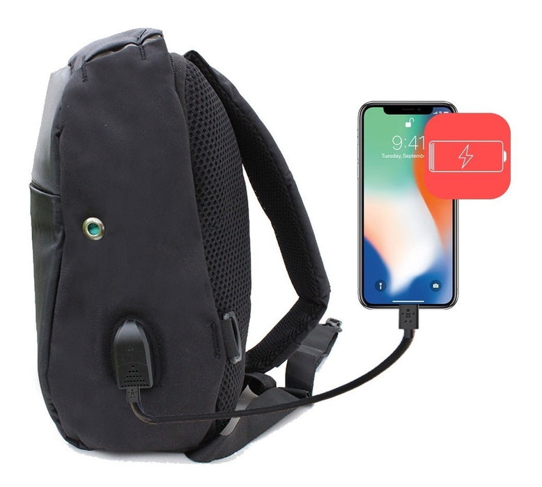 Mochila Backpack Antirobo Envio Gratis Impermeable Puerto Usb Pechera Cruzada Bandolera Hombro Cierre Oculto Con Envio