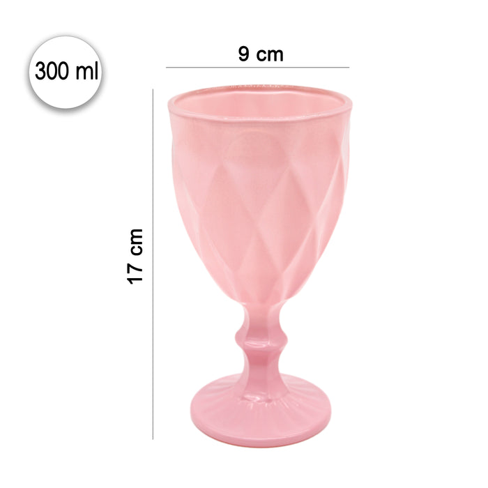 Juego Set 6 Copas Vidrio Cristal Colores 300ml