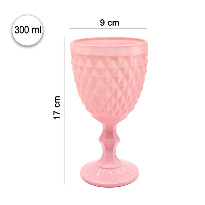 Juego Set 6 Copas Vidrio Cristal Colores 300ml