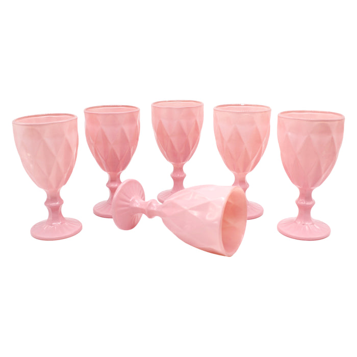 Juego Set 6 Copas Vidrio Cristal Colores 300ml