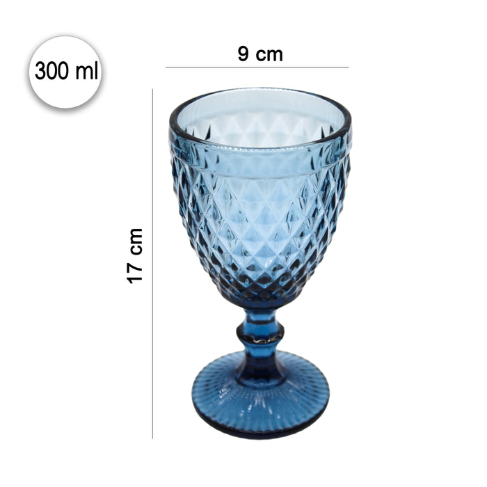 Juego Set 6 Copas Vidrio Cristal Colores 300ml