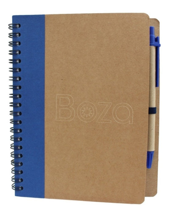 Libreta Cuaderno Ecologico 1/2 Carta Pasta Dura Con Bolígrafo 13 X 18cm Grabado Laser 70 Hojas