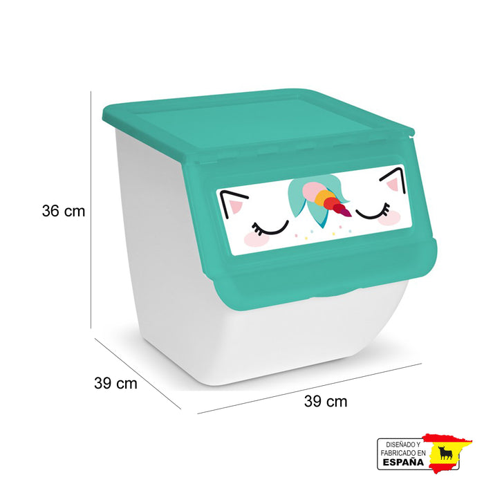 Caja Contenedor Apilable Multiusos Infantil Niño Español 36l