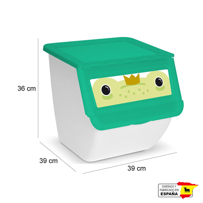 Caja Contenedor Apilable Multiusos Infantil Niño Español 36l