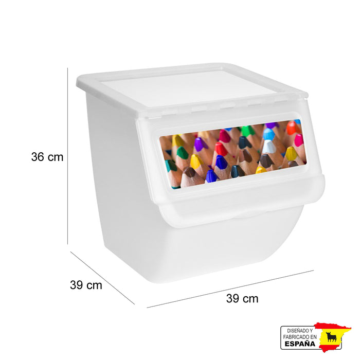 Caja Contenedor Apilable Multiusos Infantil Niño Español 36l