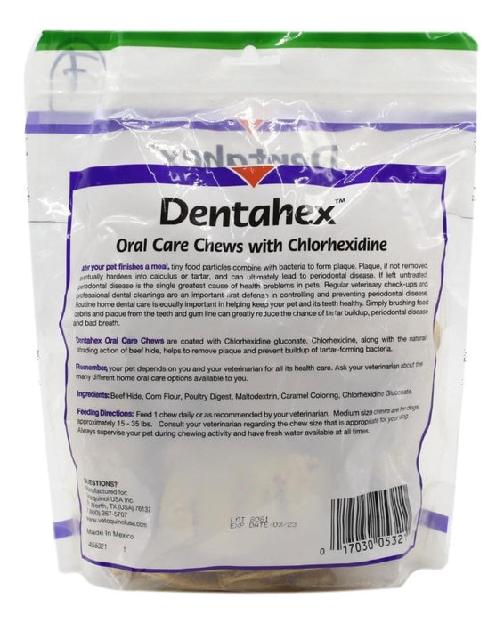 Carnaza Masticable Cuidado Oral Dentahex 30pzs Raza Mediana