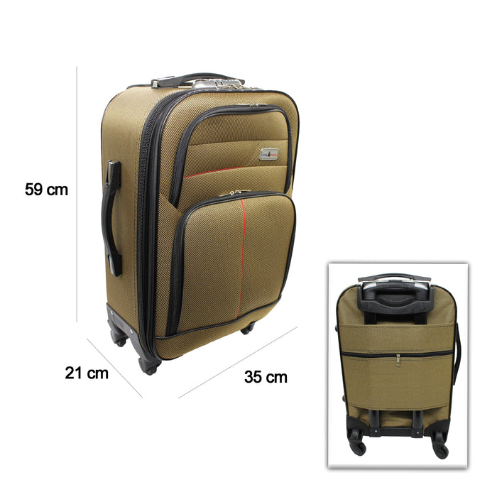Maleta Tela Mano A Bordo Candado Seguridad Carry On 360